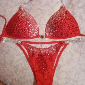 Red competition bikini